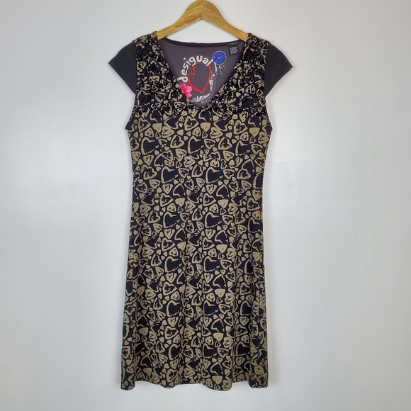 Desigual Dresses & Skirts - Desigual heart pattern dress LIKE NEW